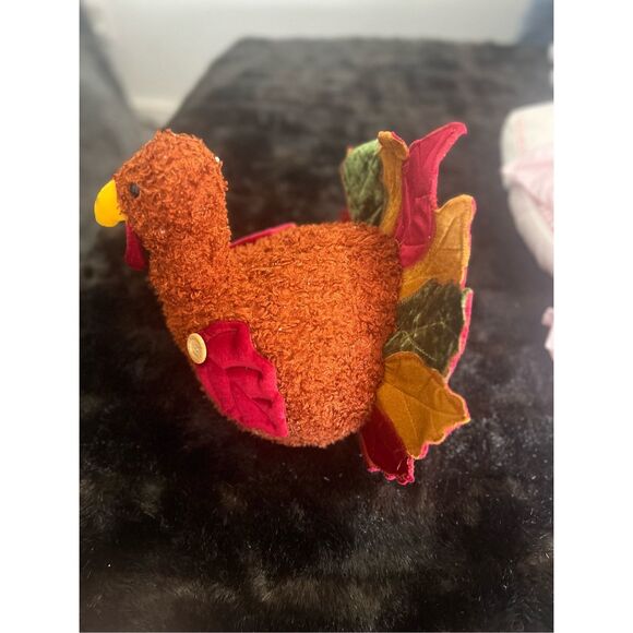 Turkey Plush Decoration Thanksgiving Fall Table Decor 11” - Picture 2 of 4